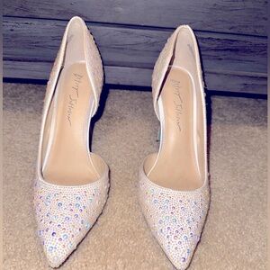 Betsey Johnson white pearl shoes